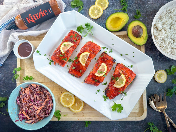 Sweet & Spicy Kinzie Fiery BBQ Glazed Salmon Recipe