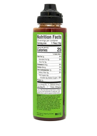 Bottle with nutrition facts label on a white background