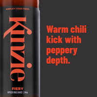 Klizie spiced BBQ sauce bottle with text on a dark background